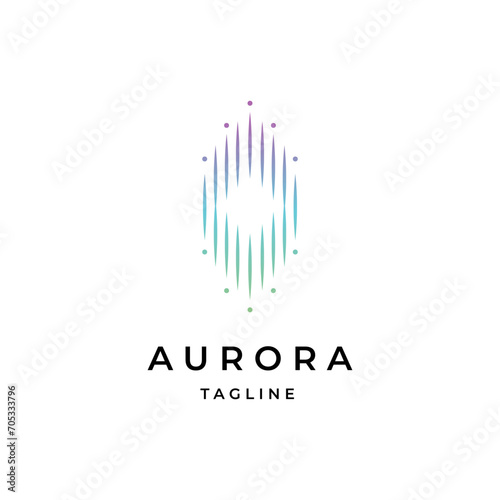 Aurora logo icon design template colorful gradient on white background