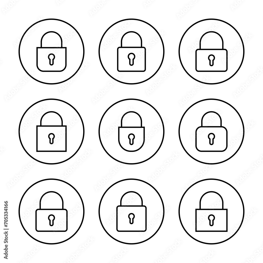 Lock icon vector. Padlock sign and symbol. Encryption icon. Security symbol Lock icon vector. Padlock sign and symbol. Encryption icon. Security symbol