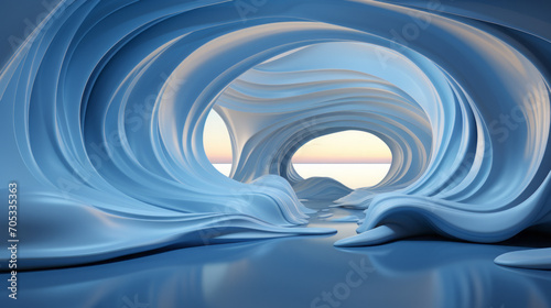 Mesmerizing Aqua Wonders: Captivating Visuals of Dynamic Twirls, Swirls, and Spirals in a Lively Blue World, generative AI