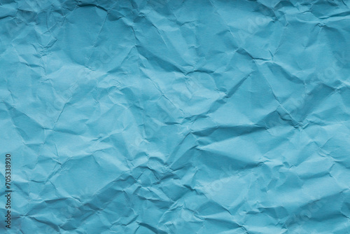 Blue Crumpled Paper Texture, Wrinkled Color Paper Pattern