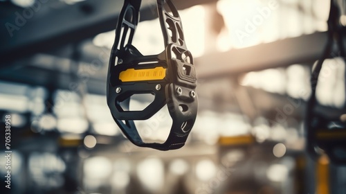 Detail shot of the advanced suspension system on a modern suspension trainer.