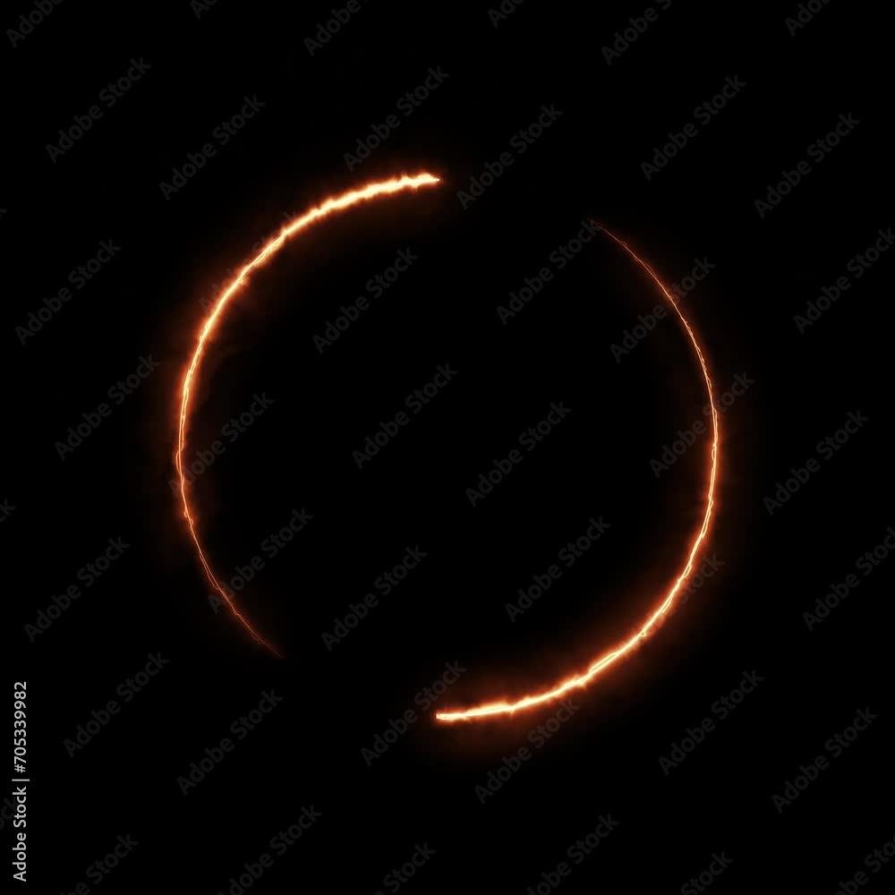 Two fire color heat circles in rotation swirling around glowing on a black background - looped -overlay isolated background Two fire color heat circles in rotation swirling around glowing on a black background - looped -overlay isolated background