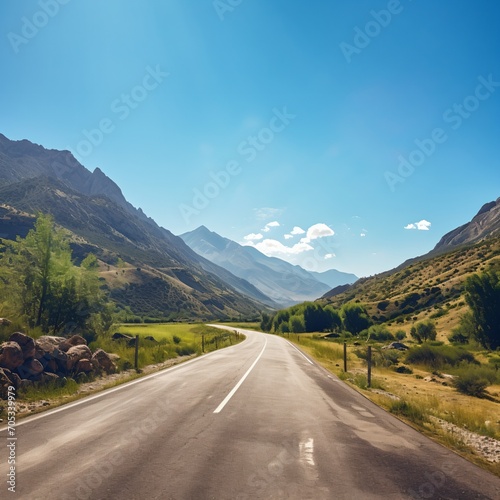 Road through mountain valley