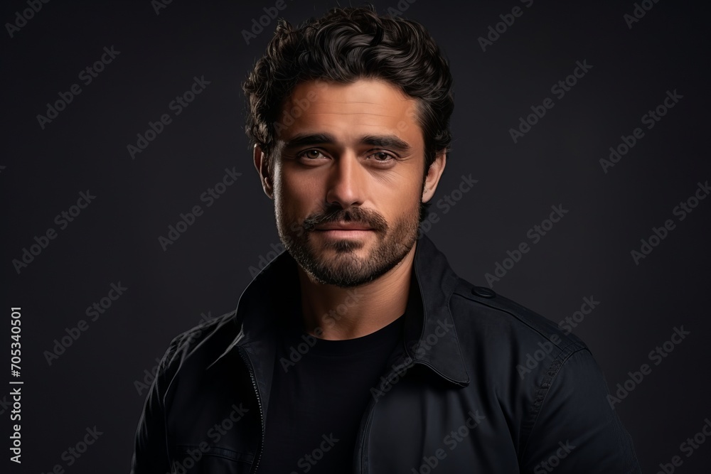 Portrait of a handsome young man with beard and mustache. Men's beauty, fashion.