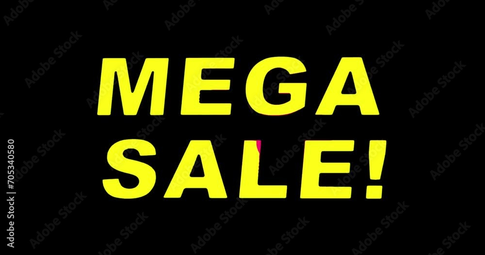 Mega sale text animation. Banner with 3D text design. 4k animation. Concept of sales shopping social media background. Sale 3D lettering on black background. Mega sale text animation. Banner with 3D text design. 4k animation. Concept of sales shopping social media background. Sale 3D lettering on black background.
