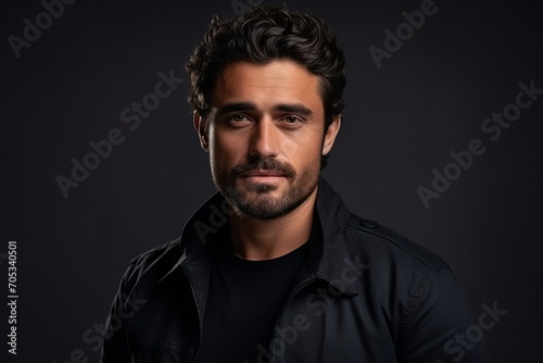 Portrait of a handsome young man with beard and mustache. Men's beauty, fashion.