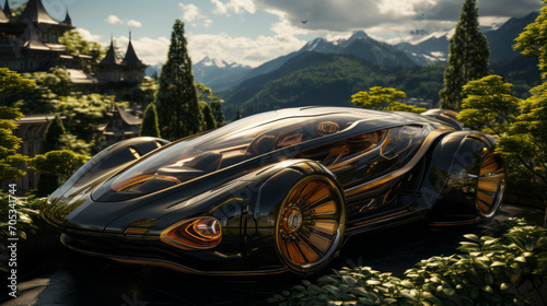 Rev up your journey with a stunning ride through time and speed on the open road, generative AI