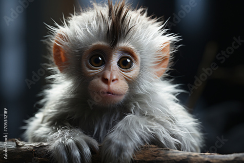 Adorable little baby macaque monkey at Sacred Monkey Forest