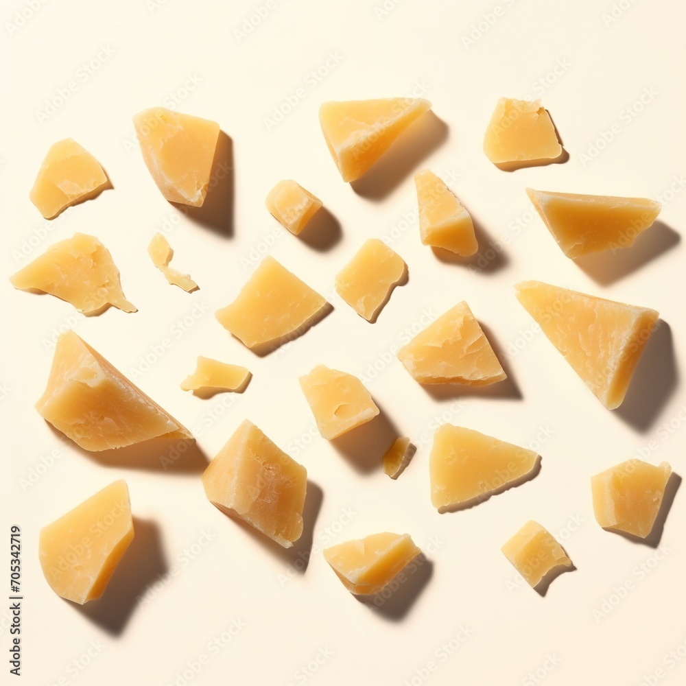 Close-up of a pile of cheese chunks