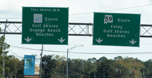 Route 59 South, Alabama road sign