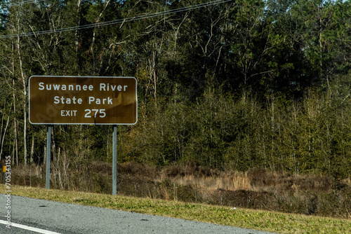 Suwannee River State Park, Florida road sign