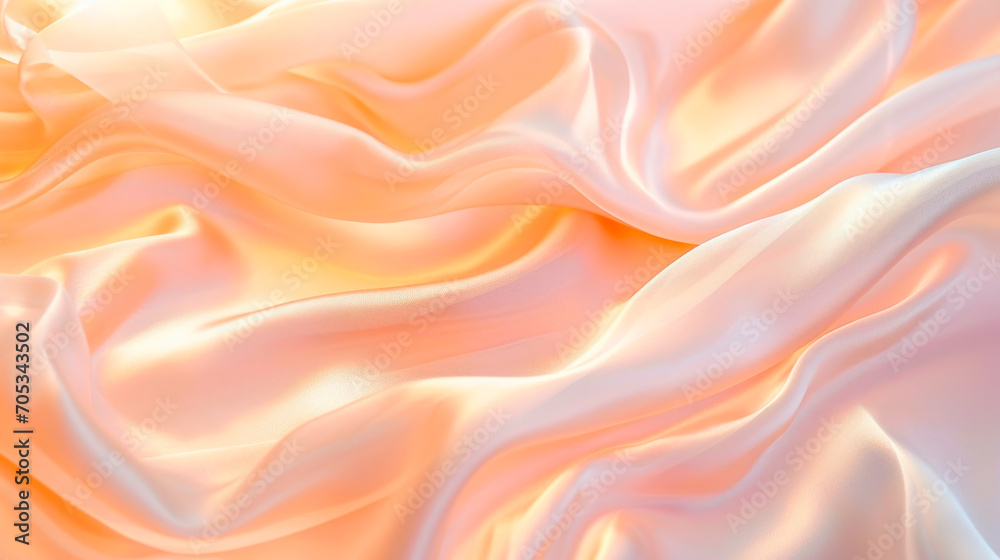 Peach fuzz silk satin. Silky shiny fabric. Peach fuzz silk satin. Silky shiny fabric.