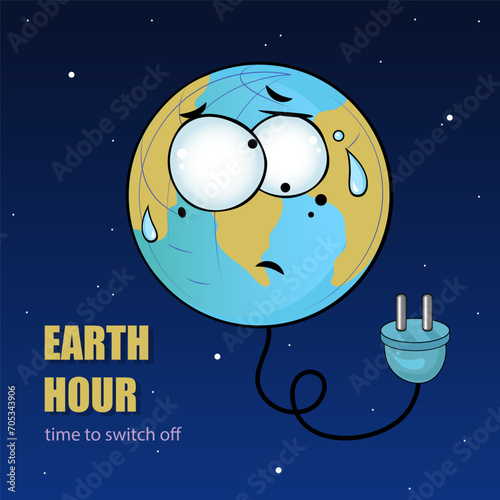 Vector earth hour illustration