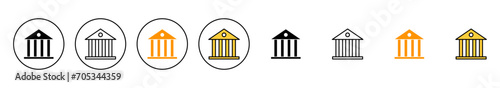 Bank icon set vector. Bank sign and symbol, museum, university