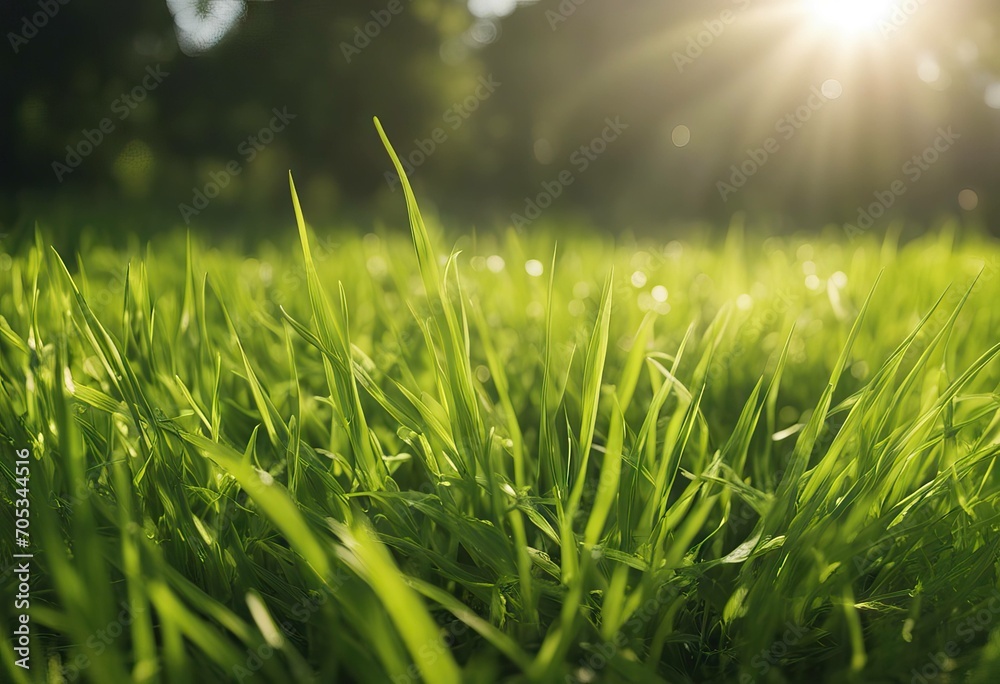Obraz premium Green Grass with sunlight stock videoNature Grass Plant Springtime