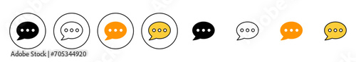 Chat icon set vector. speech bubble sign and symbol. comment icon. message
