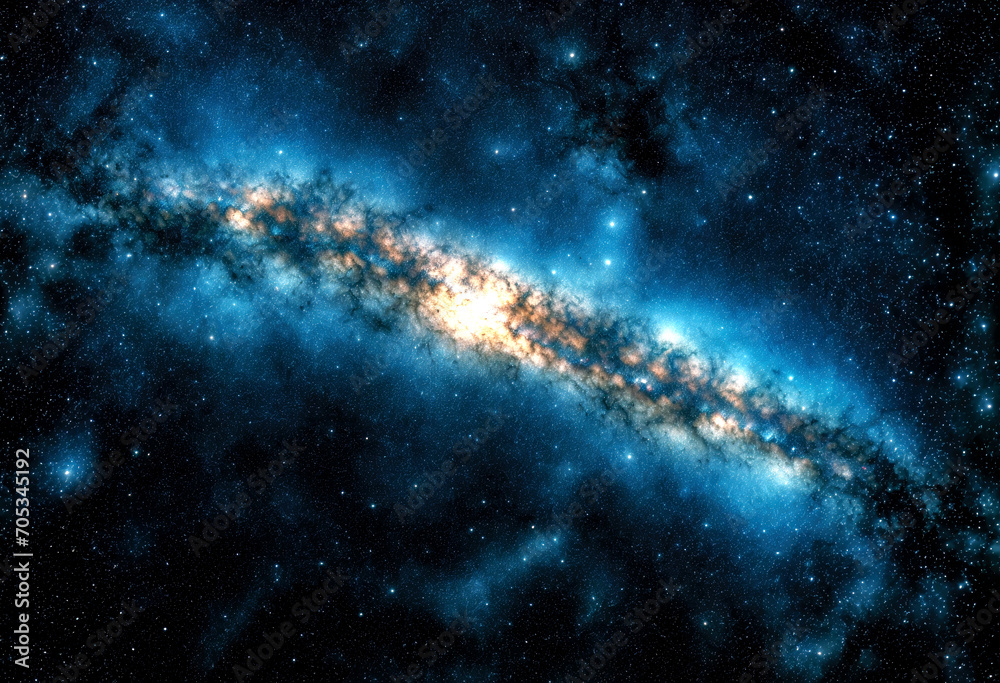 Galaxy's edge with a brilliant core, stars, universe, generative ai