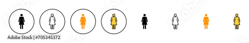 Female icon set vector. woman sign and symbol