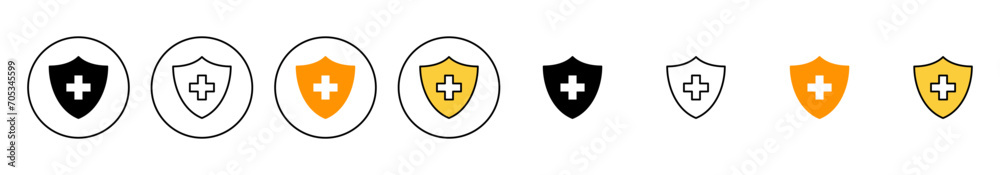 Fototapeta premium Health insurance icon set vector. Insurance document sign and symbol