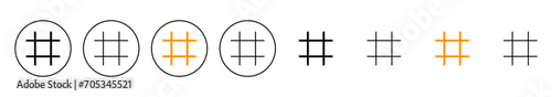 Hashtag icon set vector. hashtag sign and symbol
