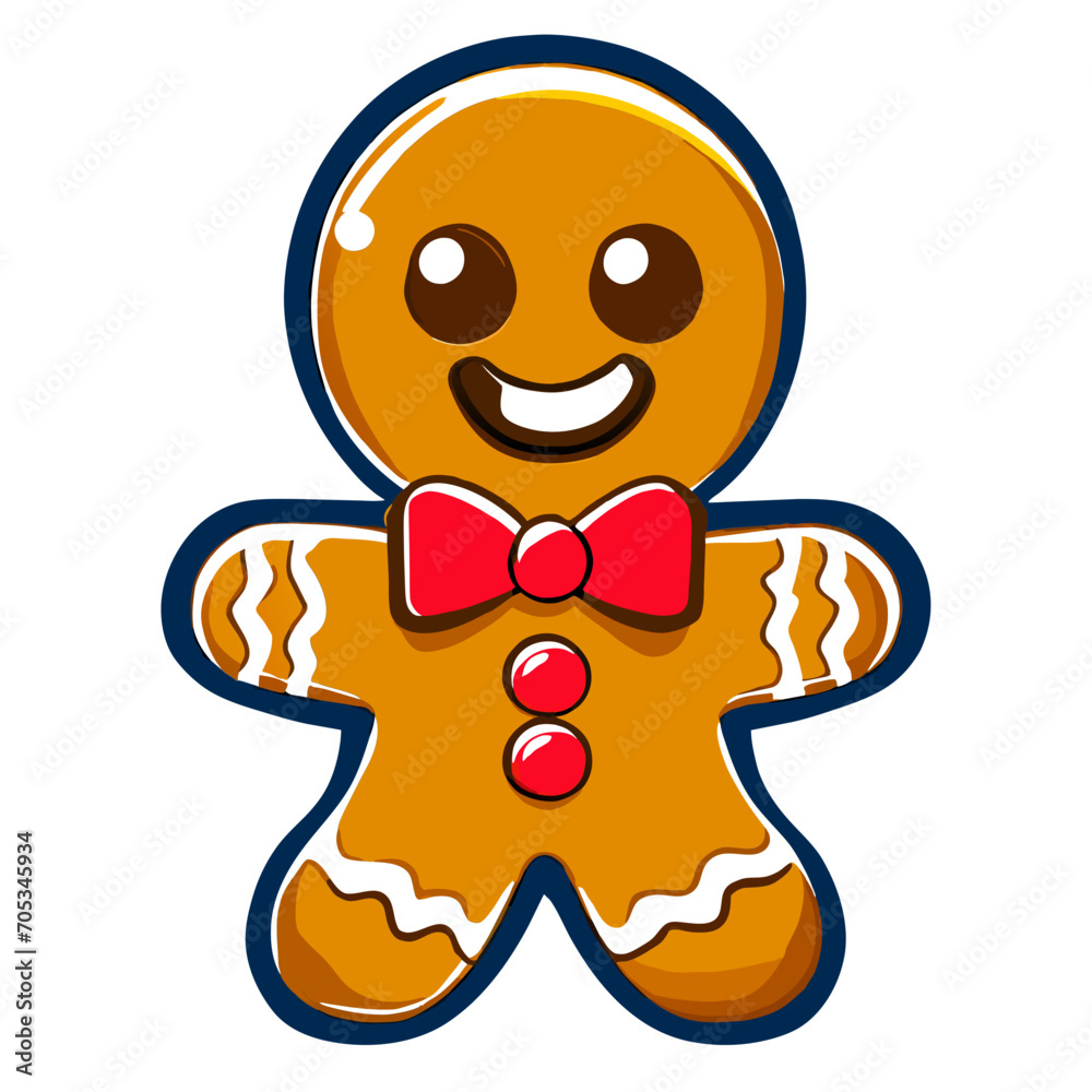 Gingerbread man. New year cookies, sweets. Cute christmas gingerbread man in flat style isolated on white background. Christmas icon. Holiday winter symbols. Festive treats. Vector illustration.
Gingerbread man. New year cookies, sweets. Cute christmas gingerbread man in flat style isolated on white background. Christmas icon. Holiday winter symbols. Festive treats. Vector illustration.