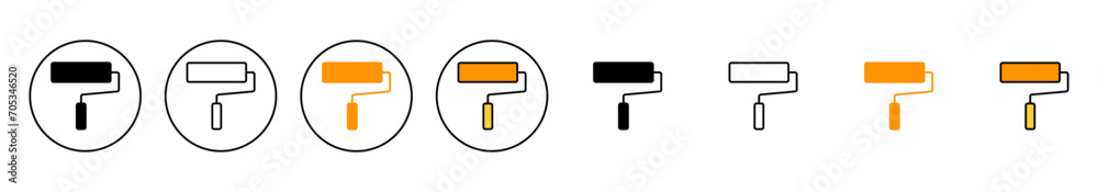 Paint icon set vector. paint brush sign and symbol. paint roller icon vector Paint icon set vector. paint brush sign and symbol. paint roller icon vector