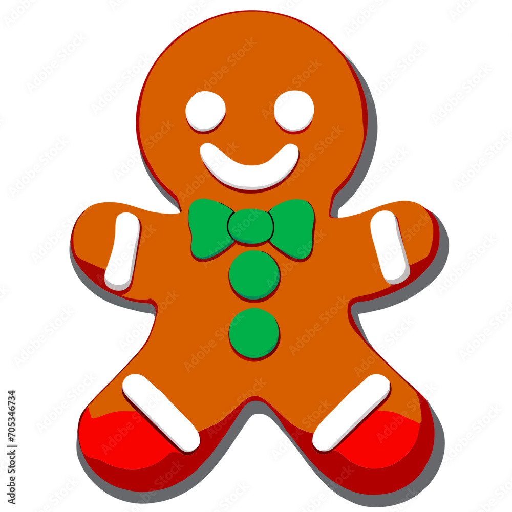 Gingerbread man. New year cookies, sweets. Cute christmas gingerbread man in flat style isolated on white background. Christmas icon. Holiday winter symbols. Festive treats. Vector illustration Gingerbread man. New year cookies, sweets. Cute christmas gingerbread man in flat style isolated on white background. Christmas icon. Holiday winter symbols. Festive treats. Vector illustration