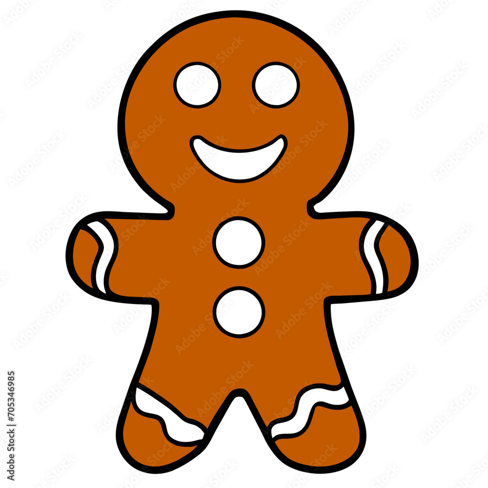 Gingerbread man. New year cookies, sweets. Cute christmas gingerbread man in flat style isolated on white background. Christmas icon. Holiday winter symbols. Festive treats. Vector illustration Gingerbread man. New year cookies, sweets. Cute christmas gingerbread man in flat style isolated on white background. Christmas icon. Holiday winter symbols. Festive treats. Vector illustration