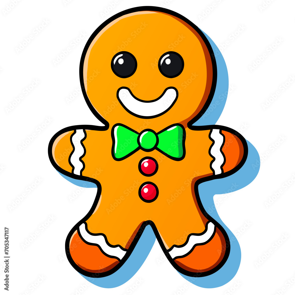 Gingerbread man. New year cookies, sweets. Cute christmas gingerbread man in flat style isolated on white background. Christmas icon. Holiday winter symbols. Festive treats. Vector illustration Gingerbread man. New year cookies, sweets. Cute christmas gingerbread man in flat style isolated on white background. Christmas icon. Holiday winter symbols. Festive treats. Vector illustration