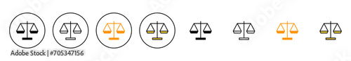 Scales icon set vector. Law scale icon. Justice sign and symbol