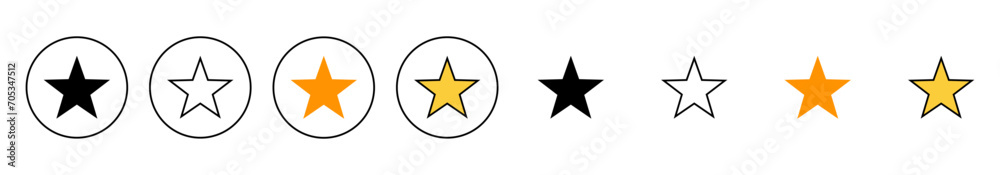 Star Icon set vector. rating sign and symbol. favourite star icon Star Icon set vector. rating sign and symbol. favourite star icon
