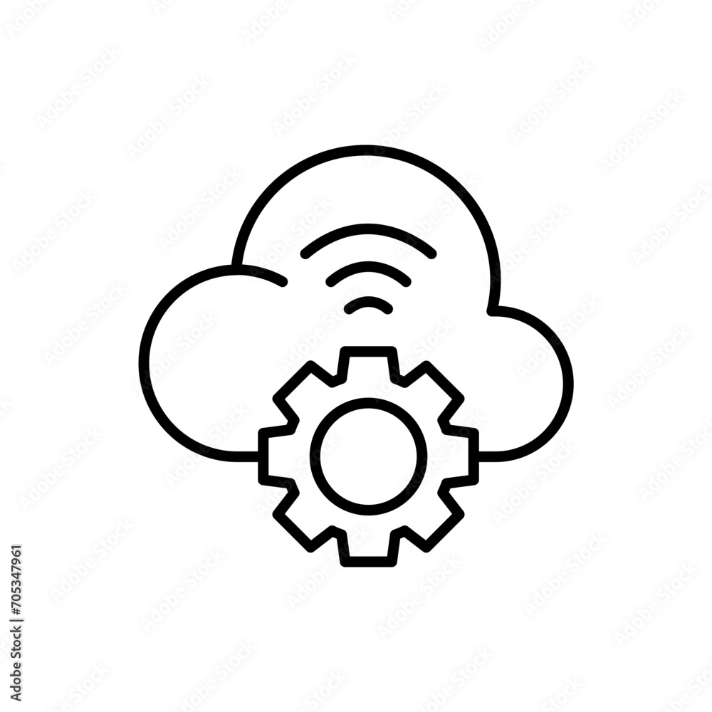 Cloud setting outline icons, minimalist vector illustration ,simple transparent graphic element .Isolated on white background Cloud setting outline icons, minimalist vector illustration ,simple transparent graphic element .Isolated on white background