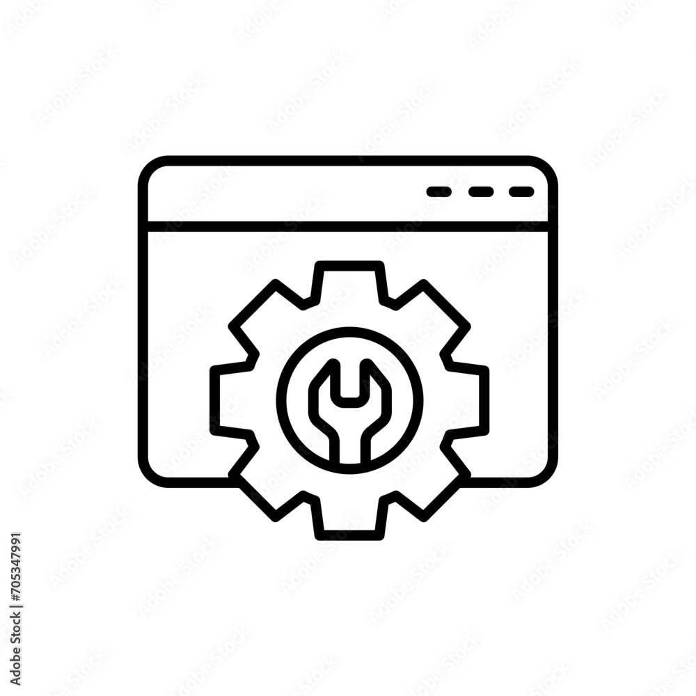 Web maintenance outline icons, minimalist vector illustration ,simple transparent graphic element .Isolated on white background Web maintenance outline icons, minimalist vector illustration ,simple transparent graphic element .Isolated on white background