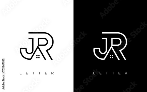 Letter JR initial logo design template