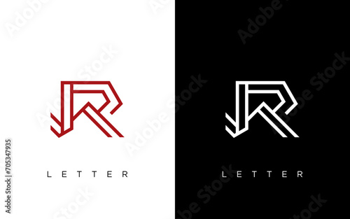 Letter JR initial logo design template