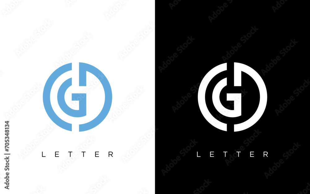 Obraz premium illustration vector graphic of simple, modern, flat, creative, geometric, letter mark, word mark for initial letter CDG logo design