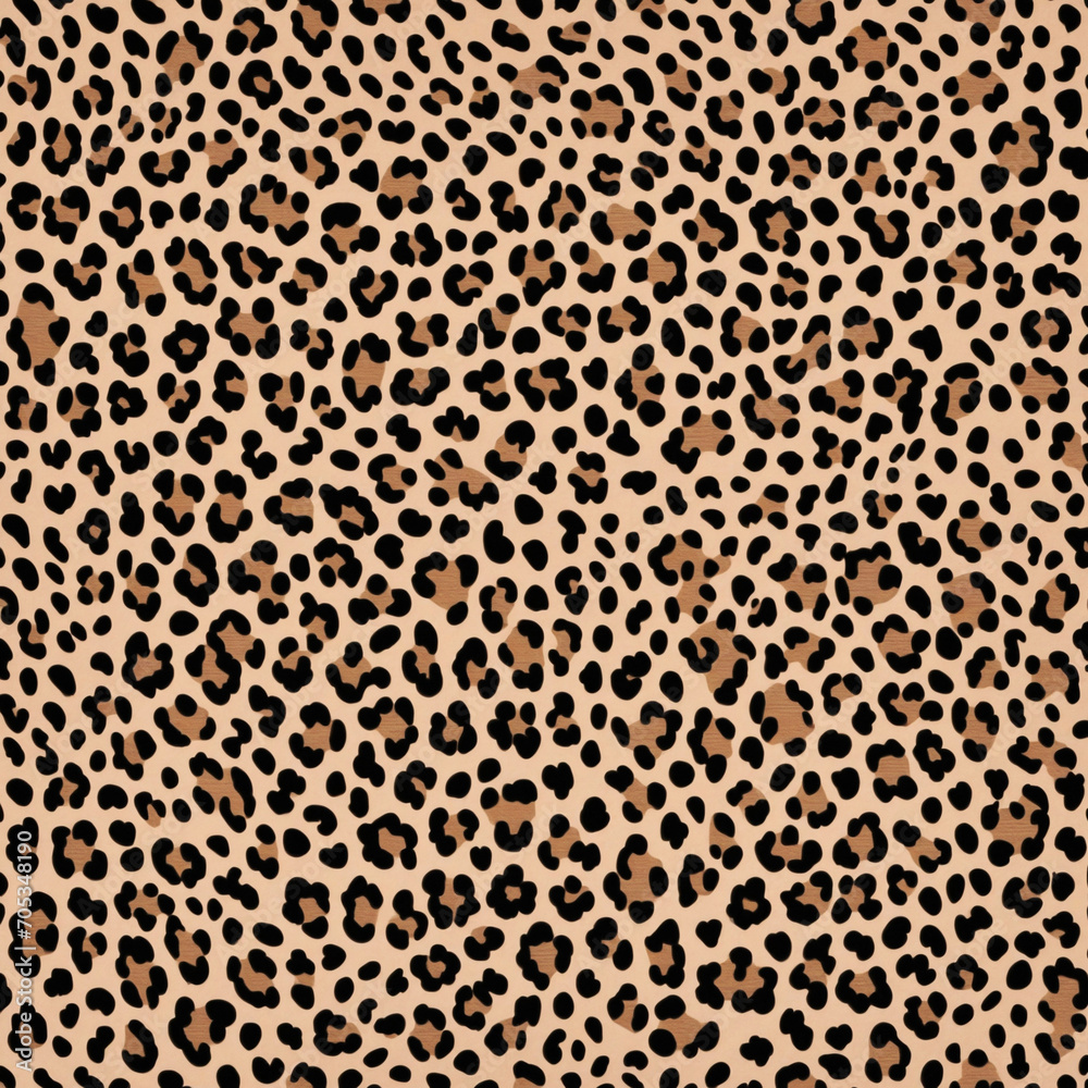 Neutral brown seamless pattern featuring animal prints of cheetah, leopard, and jaguar. Minimalist design perfect for summer safari fashion.