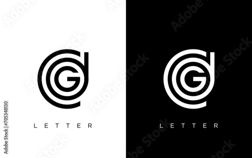 illustration vector graphic of simple, modern, flat, creative, geometric, letter mark, word mark for initial letter CDG logo design