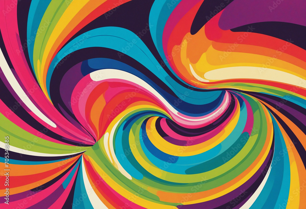 Funky colorful abstract background design. Banner template with vibrant swirls and curves. 3D illustration. Funky colorful abstract background design. Banner template with vibrant swirls and curves. 3D illustration.