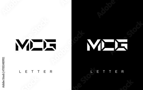 Initial Letter MCG triangle monogram cool modern logo