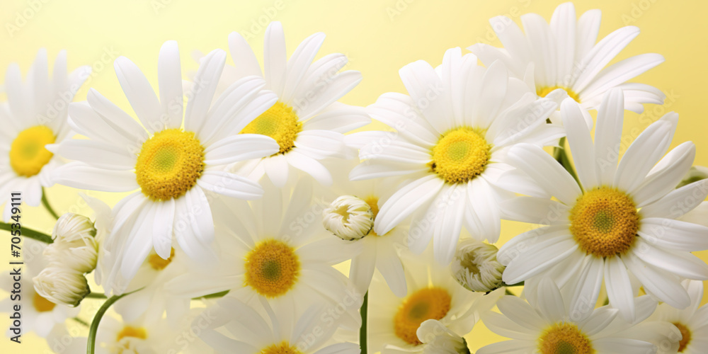 Pastel yellow daisies wall art: daisies blossoms are a symbol of innocence and purity