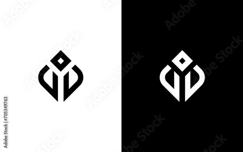 Alphabet letters Initials Monogram logo WI, IW