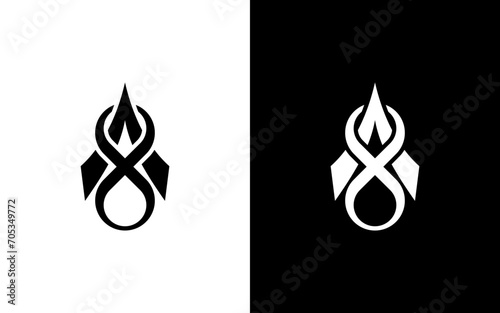 number 8 with arabic vector design template