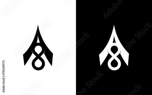 number 8 with arabic vector design template