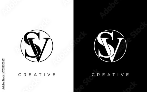 Letter SV or initial SV monogram logo design vector