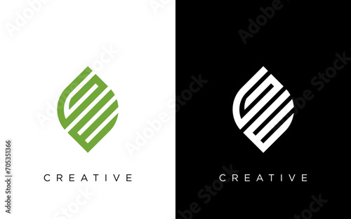 GE G E Letter Logo Design in Black Colors. Creative Modern Letters Vector Icon Logo Illustration. photo