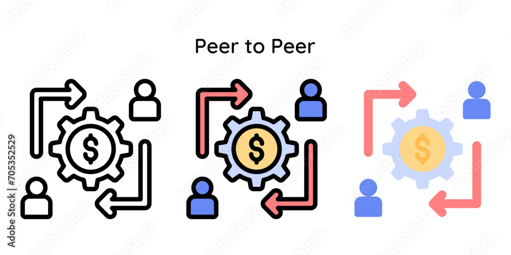 Peer to Peer Icon, share, networking, connection, person to person Peer to Peer Icon, share, networking, connection, person to person