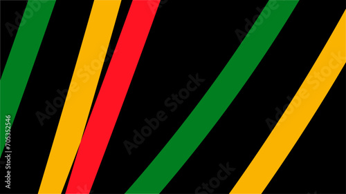 Black history month background. Abstract red, yellow, green, black color wave design, copy space. Vector illustration