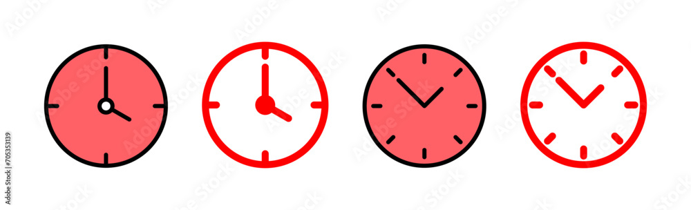 Clock icon set illustration. Time sign and symbol. watch icon Clock icon set illustration. Time sign and symbol. watch icon