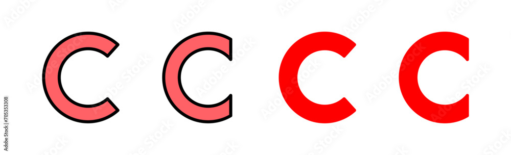 Copyright icon set illustration. copyright sign and symbol